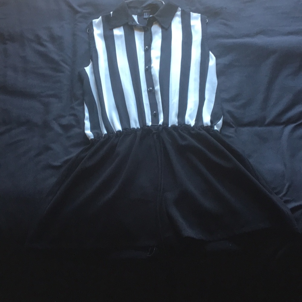 Forever 21 Black and White Striped Romper